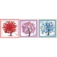 everlasting love happy tree chinese cross stitch kits ecological cotton stamped 11ct diy new year christmas decorations for home
