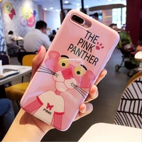 disney cartoon cute pink naughty panther girl phone case for iphone8plus66s6splus7plus88plussexxs tempered color film