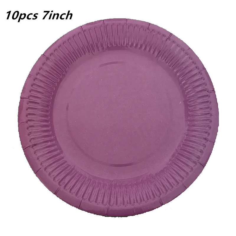 10pcs plate 10 шт./лот одноразовая посуда сплошной по производству бумажных тарелок зеленый соломы на день рождения Рождественский Свадебный декор детский душ вечерние поставки - Цвет: 10pcs plate
