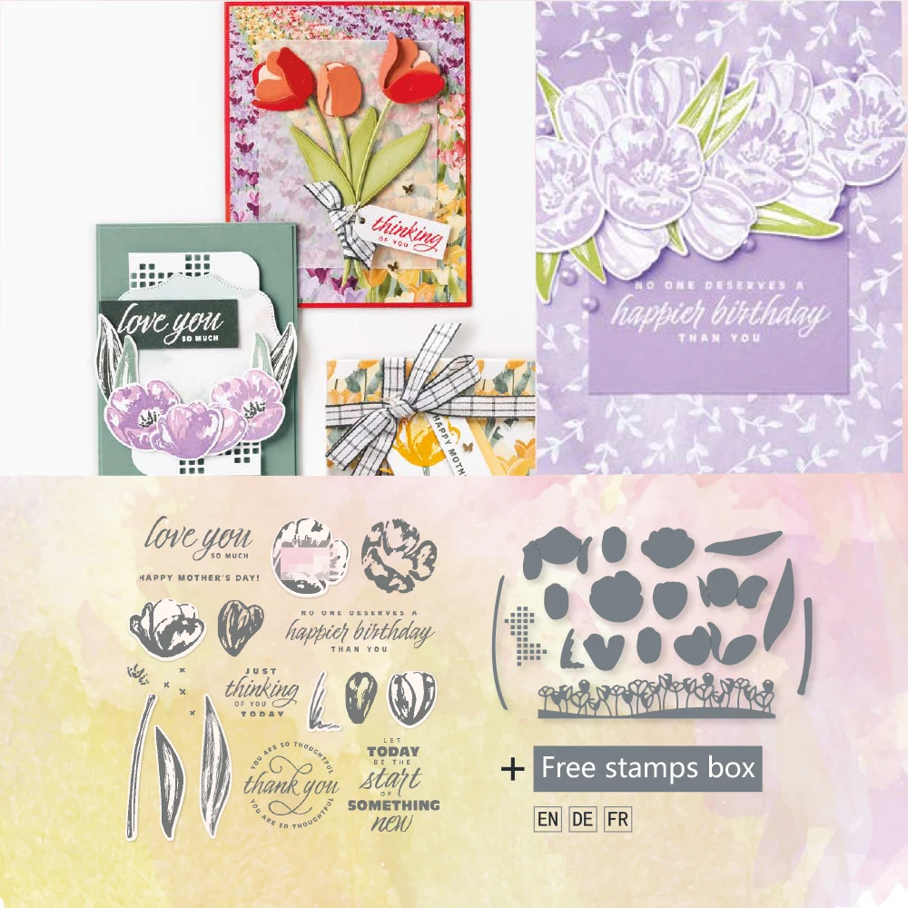 

Flower Metal Cutting Dies And Clear Stamps For Diy Dies Scrapbooking Embossed Paper Card Photo Album Decoration Craft Cut Die