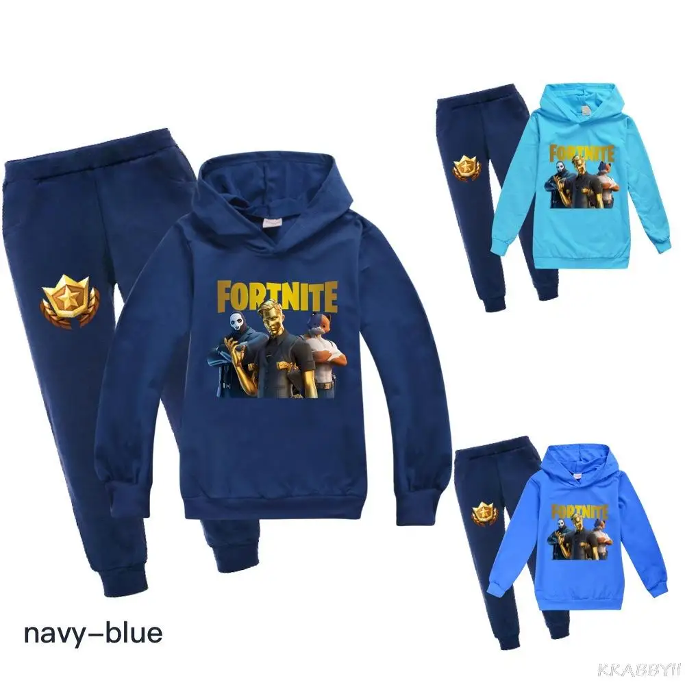 Fortnites весенняя одежда для мальчиков и девочек детская с принтом комплект детской