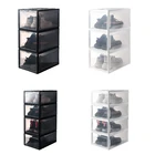 Прозрачная коробка для обуви, органайзер для хранения кроссовок, баскетбола, коллекция шкафчик для мелочей, Пылезащитная противоувлажняющая стена для обуви