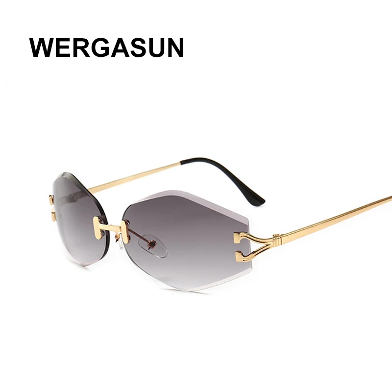 Солнцезащитные очки WERGASUN без оправы для мужчин и женщин брендовые дизайнерские