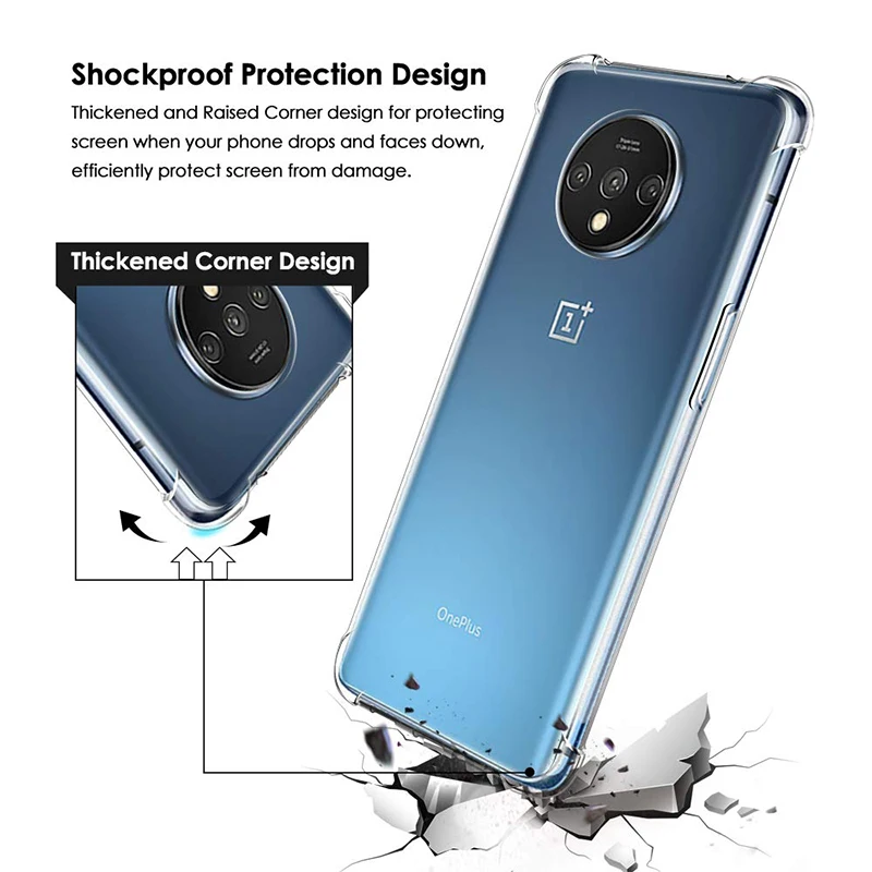 Lainergie для OnePlus 7 T Чехол Подушка безопасности Супер защита мягкая прозрачная