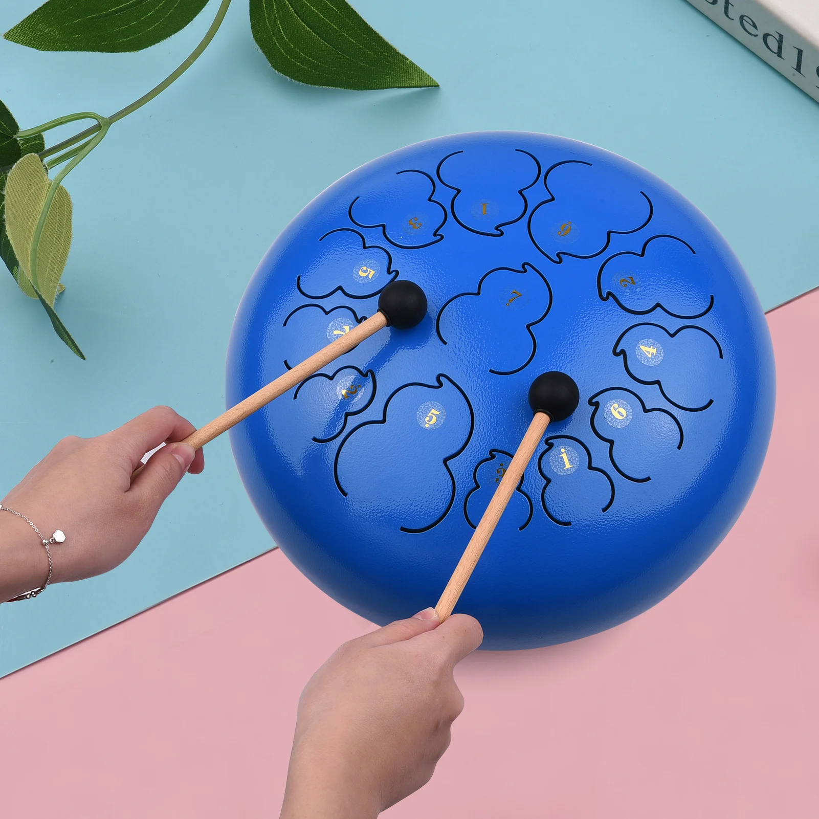 

12-дюймовый 13-тон Сталь язык барабан D ключ ударного барабана инструмент ручной сковорода барабан с молотки сумкой для переноски музыкальная...