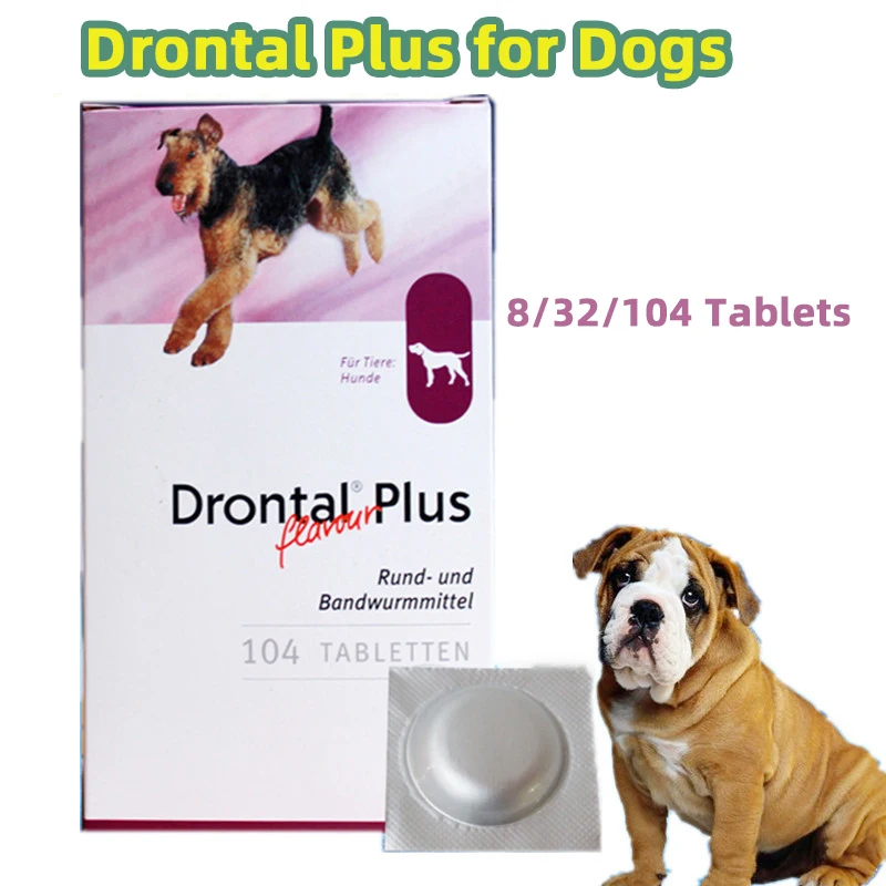 Drontal Plus для собак 8/32/104 таблеток (Tapeworm Dewormer собак)|Принадлежности кормления и