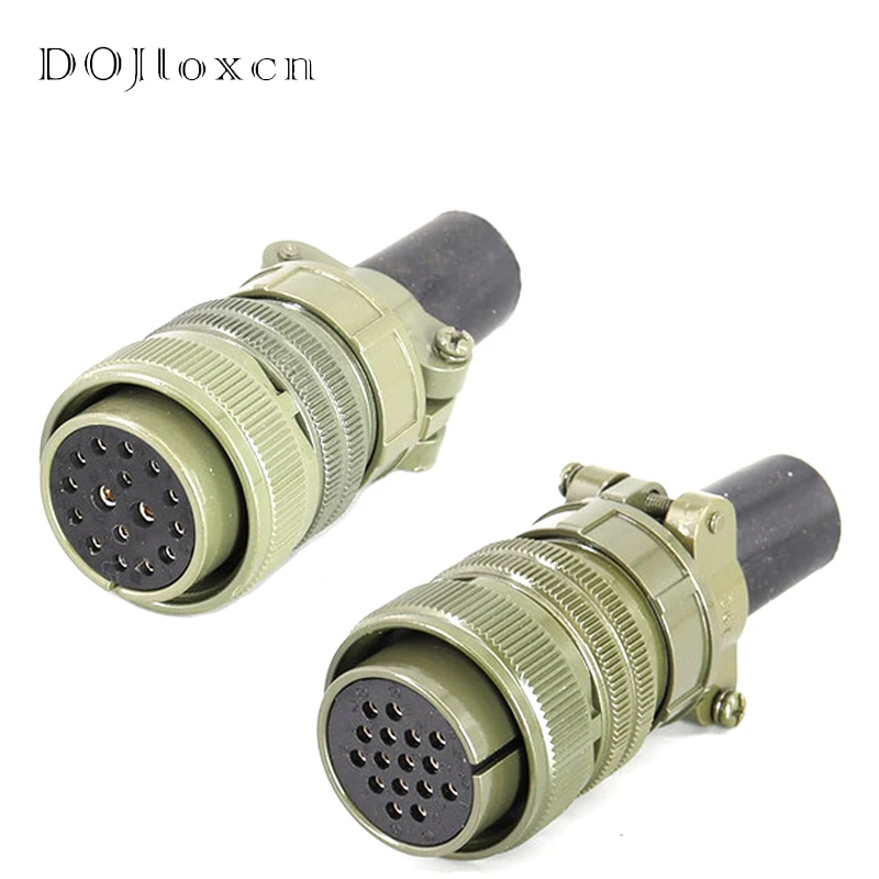 

1 Set 16 Pin US Military Standard Aviation Male Female Plug Military Green Wiring Connector MS3106A-24-7S/P MS3102A-24-7S/P