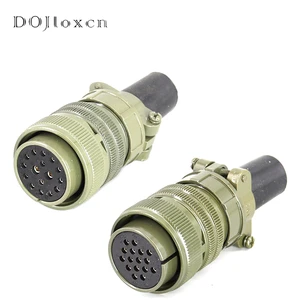 1 Set 16 Pin US Military Standard Aviation Male Female Plug Military Green Wiring Connector MS3106A-24-7S/P MS3102A-24-7S/P