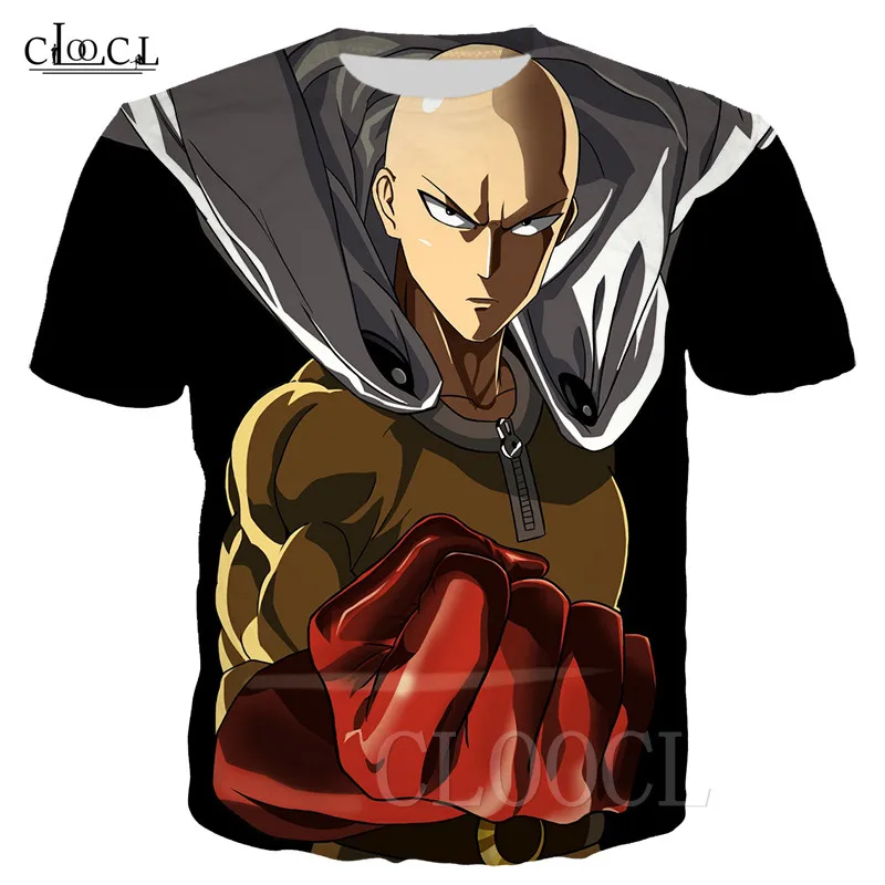 Футболка с японским аниме принтом One Punch для мужчин и женщин модная удобная