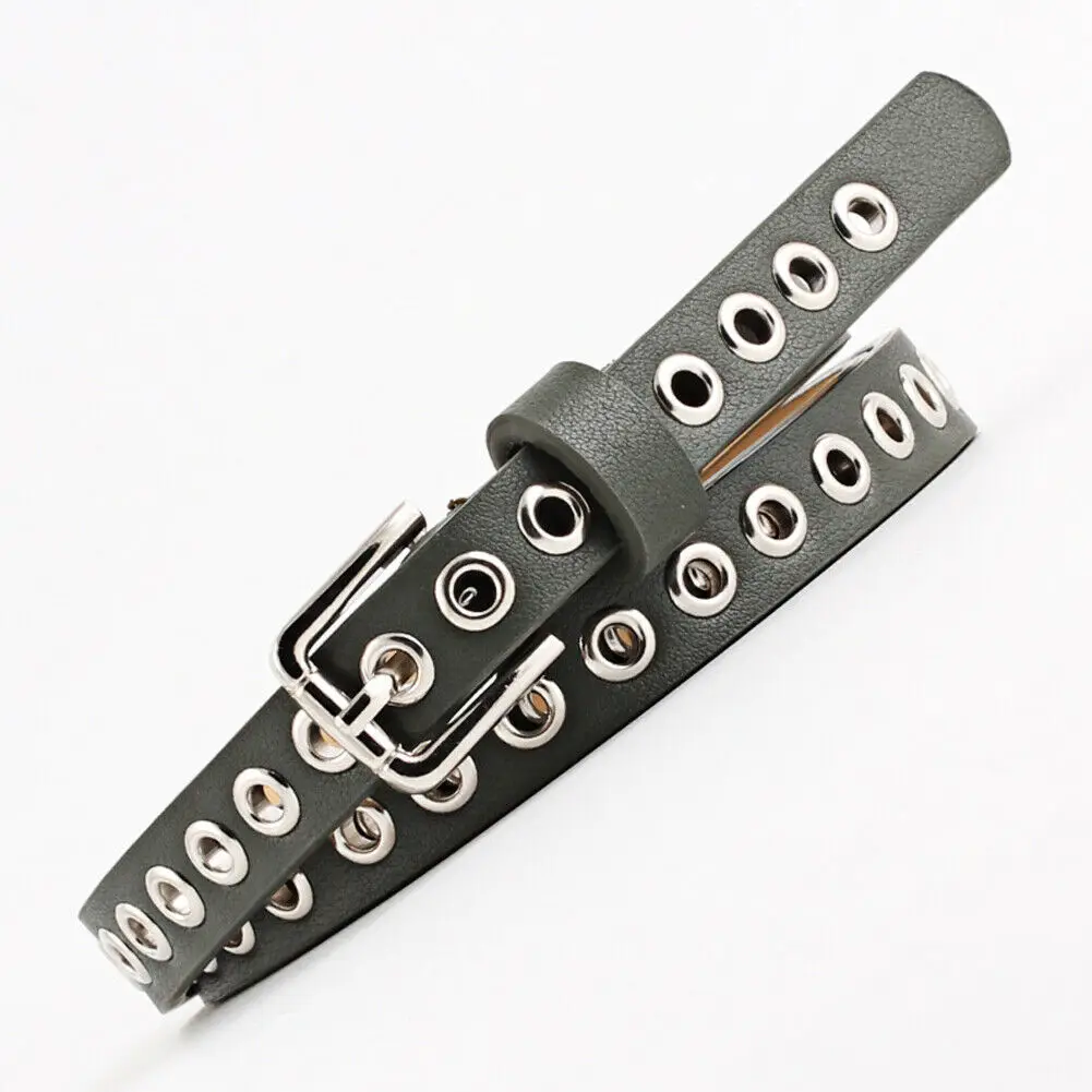 Модный новый женский ремень из искусственной кожи с заклепками одним креплением