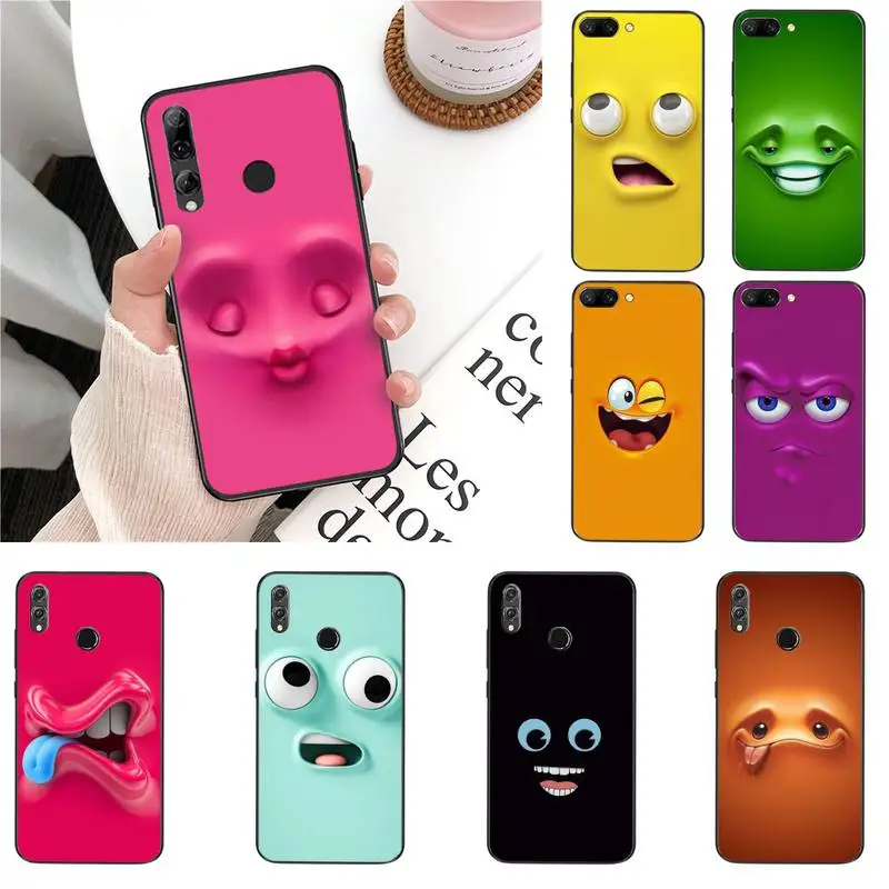 

Maiyaca 3D funny face Bling Cute Phone Case For Huawei Honor 8X 9 10 20 Lite 7A 7C 10i 9X play 8C 9XPro