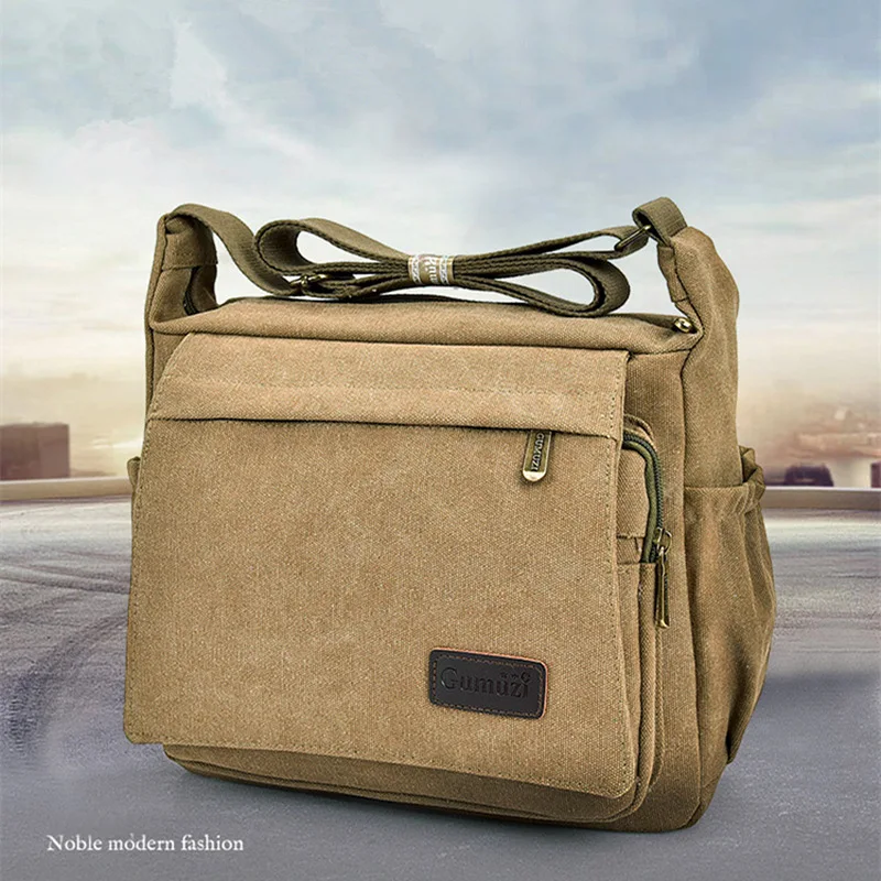 Новая холщовая мужская сумка через плечо винтажная женская большие