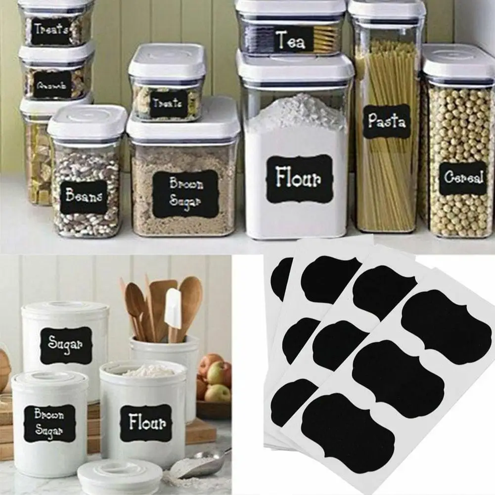 

36pcs Seasoning Spice Bottle Sticker Waterproof Blackboard Label Chalkboard Decor Sticky Kitchen Organizer Stickers Tags Ja V7O5