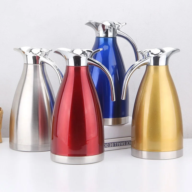 

Бутылка для воды из нержавеющей стали, термографин для кофе, вакуумный графин для чая, 2-литровый изолированный термос для кофе с термоудерж...