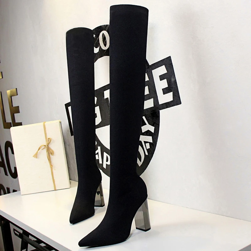 

Luxury Shoes Women Over-the-knee Boots Metal Heel Women Boots Autumn Winter Shoes Sexy Thigh High Boots Long Boots Plus Size 43