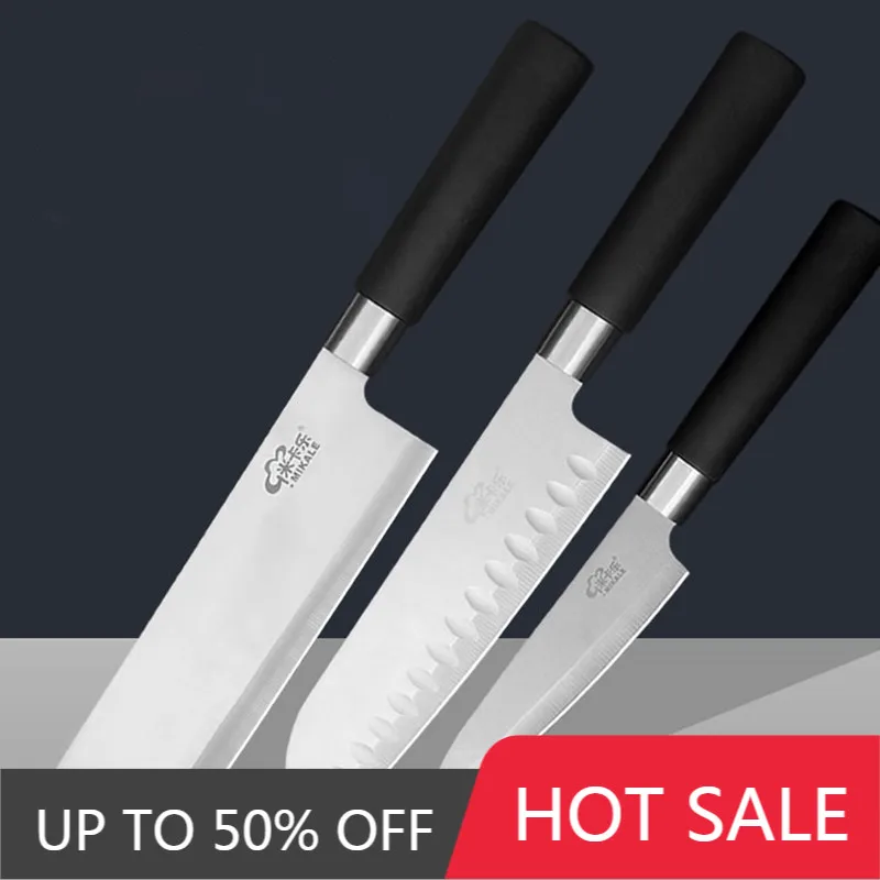 

Кухонный нож из нержавеющей стали Mikala, комплект из 3 предметов, нож сантоку для шеф-повара, резак для нарезки овощей