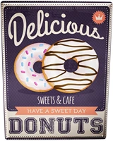 since 2004 tin sign metal plate decorative sign home decor plaques 30 x 40 cm retro donuts