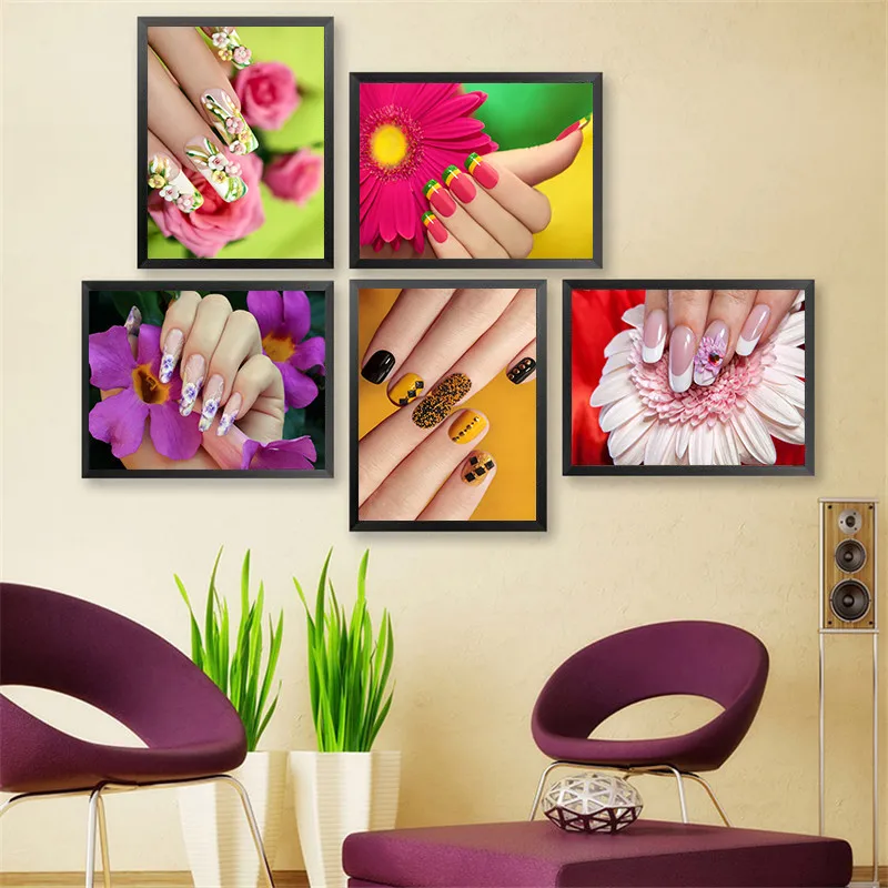 

Beautiful Fingernails Art Canvas Painting Print Manicure Make-up Poster Modern Home Decor Wall Pictures For Manicure Shop AL102