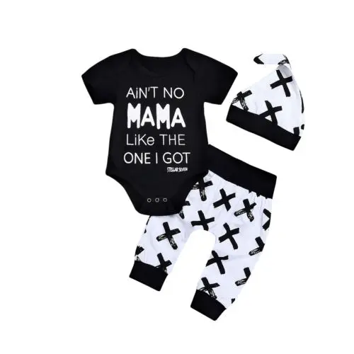 

Newborn Toddler Infant Kid Baby Boys Clothes Long Sleeve Mama Sweatshirt Top +Pants 2pcs Outfits Kids Clothing Set