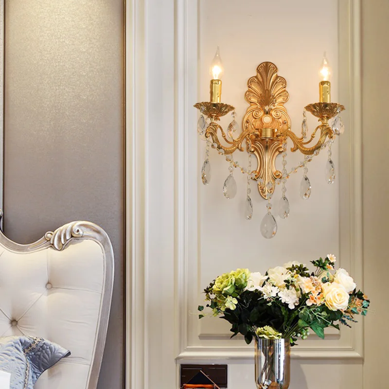 Настенный светильник в европейском стиле из цинкового сплава с двойной головкой