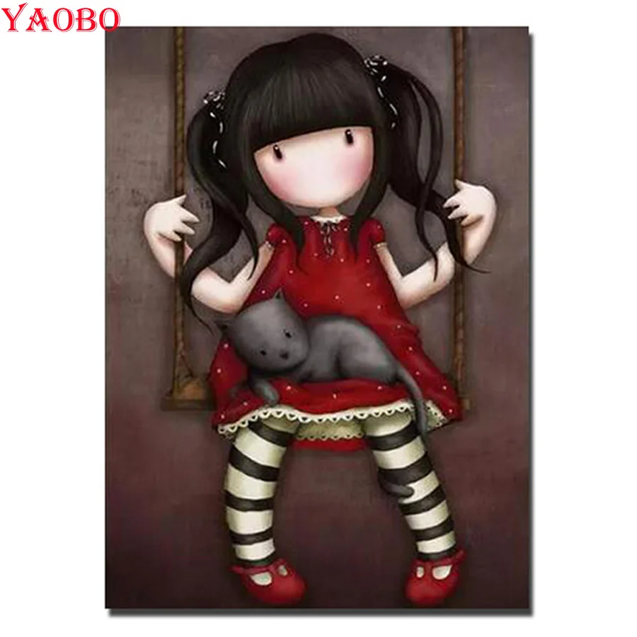 

Diamond Painting Cartoon girl 5d Diy Diamond Embroidery Full Square Round drill Picture Of Rhinestones Cross Stitch Home Decor