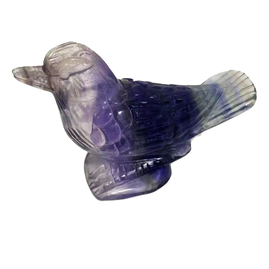 

Natural Real Crystal High Quality Fluorite Blue Sandstone Bird Desk Decoration Quartz Home Decor Crafts ZLF