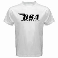 new bsa motorcycle classic simple logo racing mens white t shirt size s to 4xl