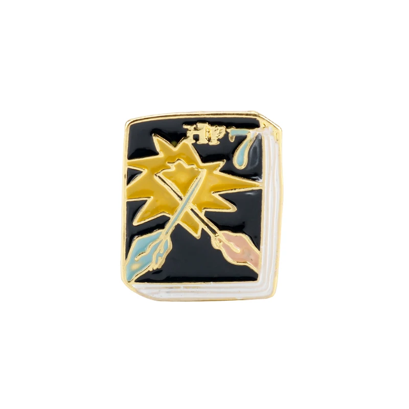D615 Горячая hp фильм Знак школы Хогвартс на булавке брошь с милой эмалевые броши, булавки дары святить 9/3/4 книги Косплэй подарок - Окраска металла: D615
