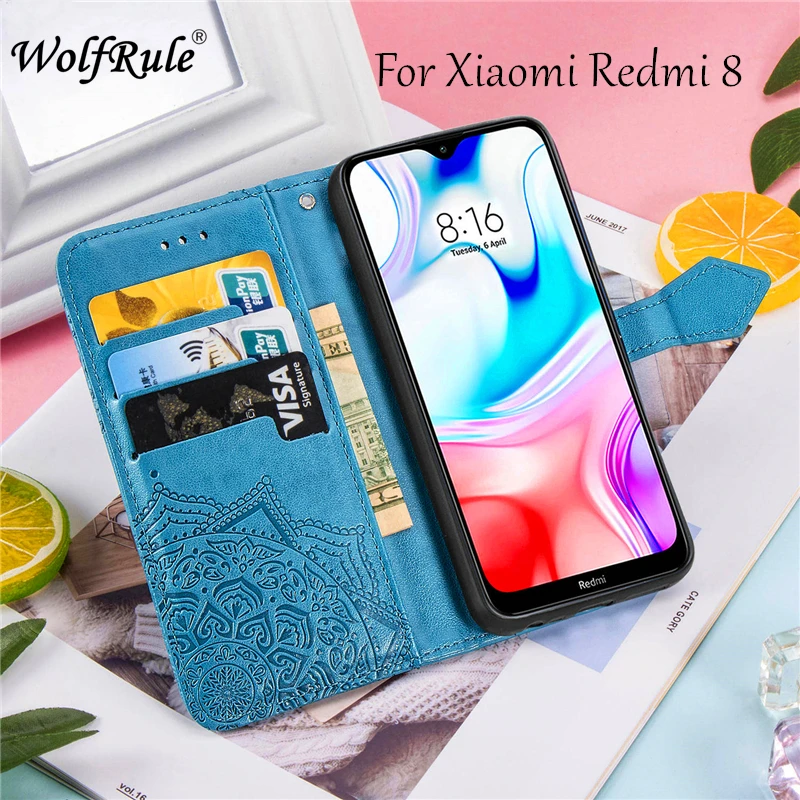 Чехол Кошелек для Xiaomi Redmi 8 роскошный кожаный чехол сумка телефона модный флип