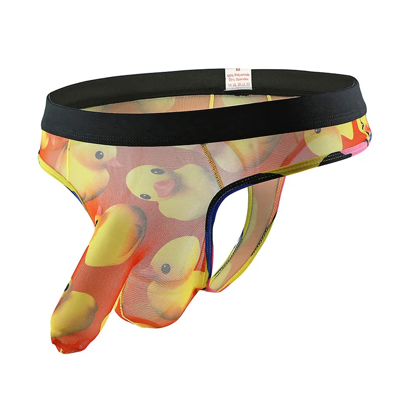 Сексуальные мужские сетчатые стринги пенис слон Т образная просвечивающее