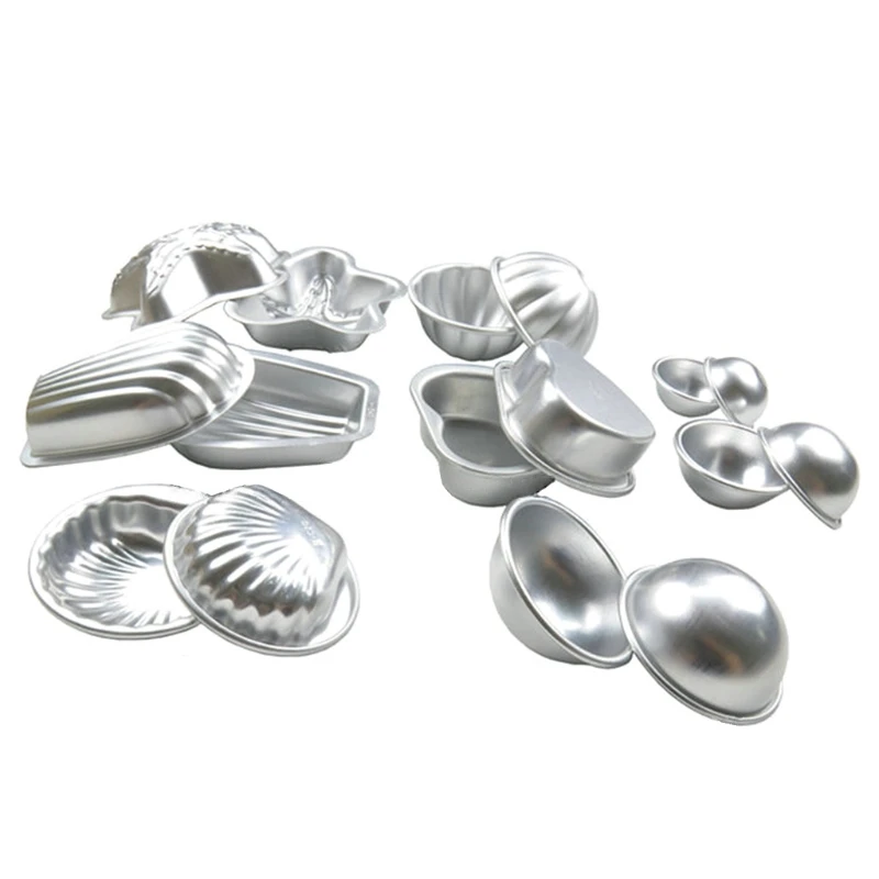 

H7JC 1Set Professional Aluminum Alloy 3D Bath Bomb Mold Set Crafting Metal Mould DIY Pan Washing Tools