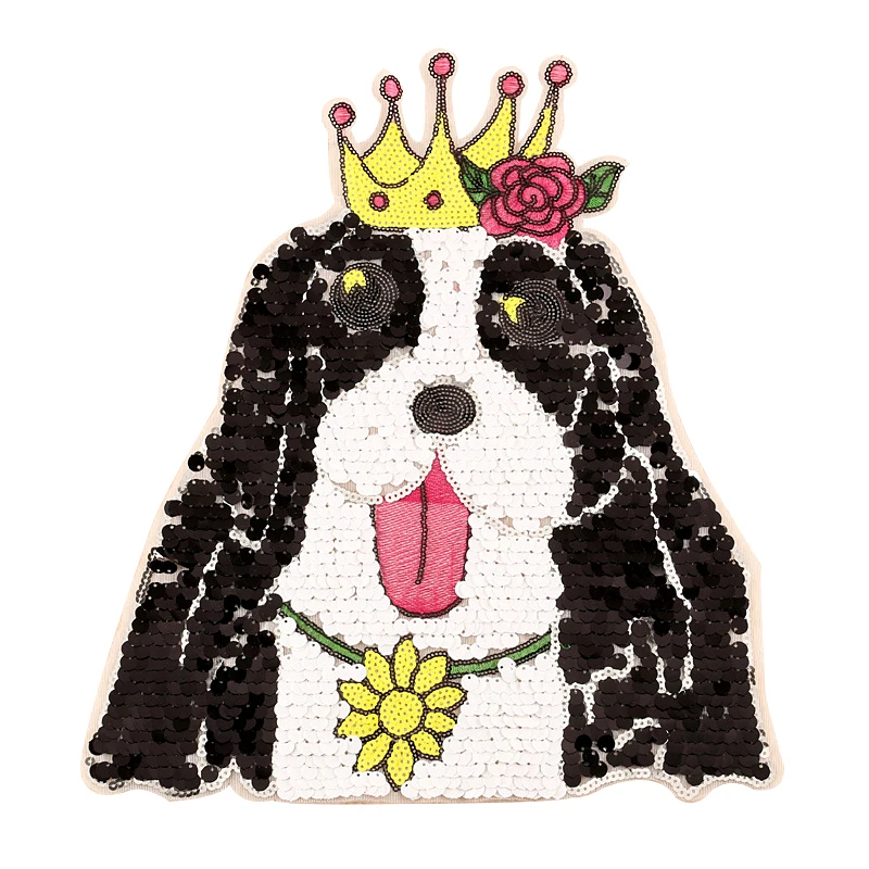 Блестящая нашивка большого размера для одежды пришивная аппликация с блестками