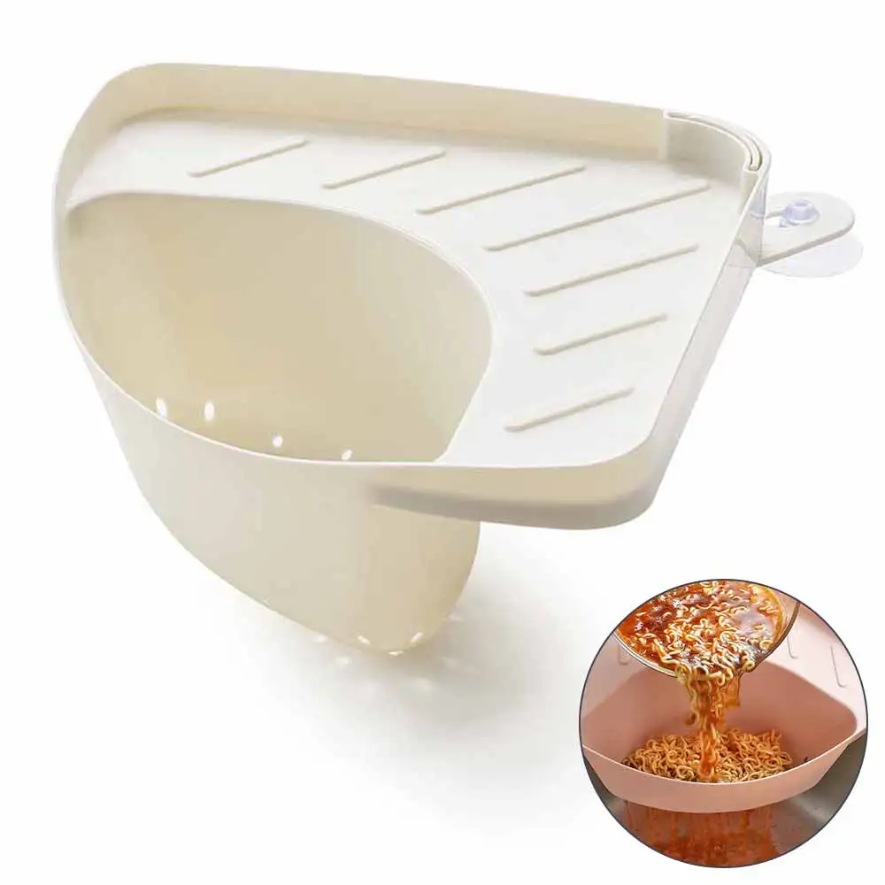 Kitchen Sink Triangular Waste Storage Holder Drain Shelf Corner Mounted Basket Food Residue Fruit Vegetable Strainer Filter Rack | Дом и сад