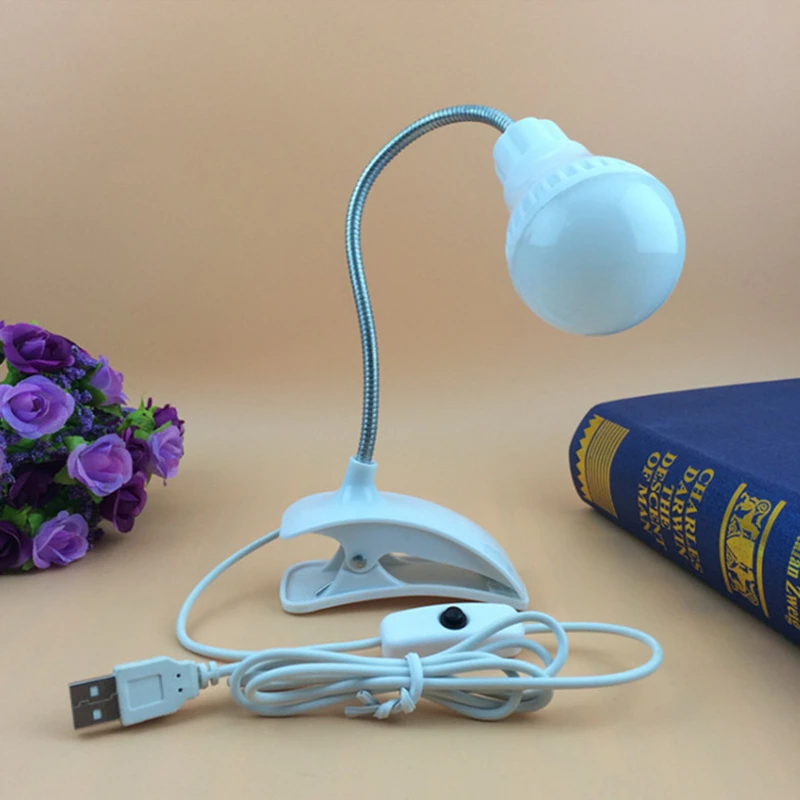 Светодиодная лампа-трубка с зажимом и USB-портом |