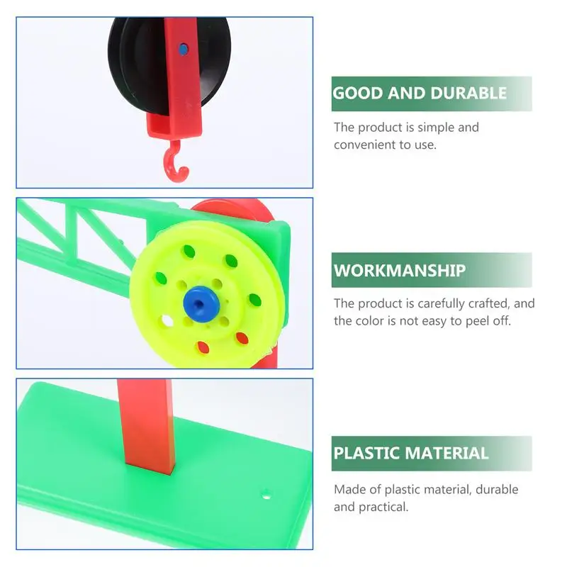 

1 Set of 2pcs Plastic Pulley Block Physics Experiments Bracket School Supplies