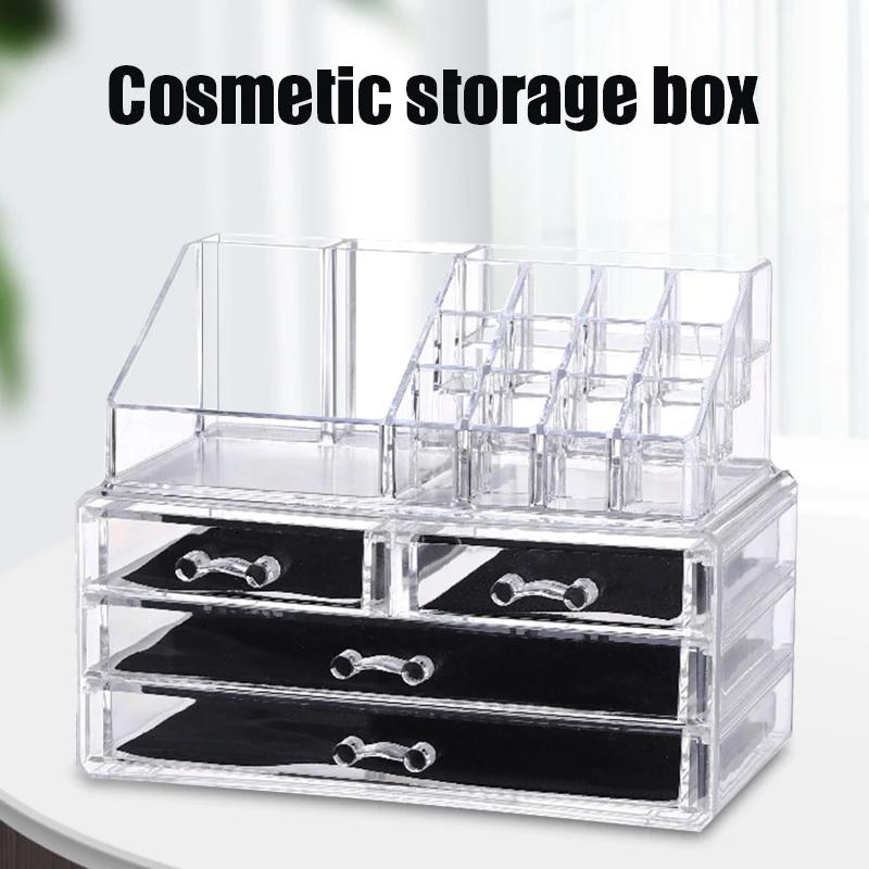 

Makeup Cosmetic Storage Organizer for Jewels Hair Accessories Bathroom Counter Transparent PLDI889