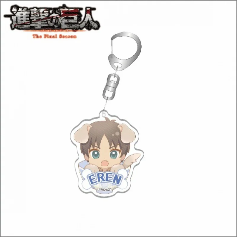 

Anime Attack on Titan Eren Jger Mikasa Ackerman Acrylic Keychain Pendant Bag Charm Keyring Decor Cosplay Animal Ears Series