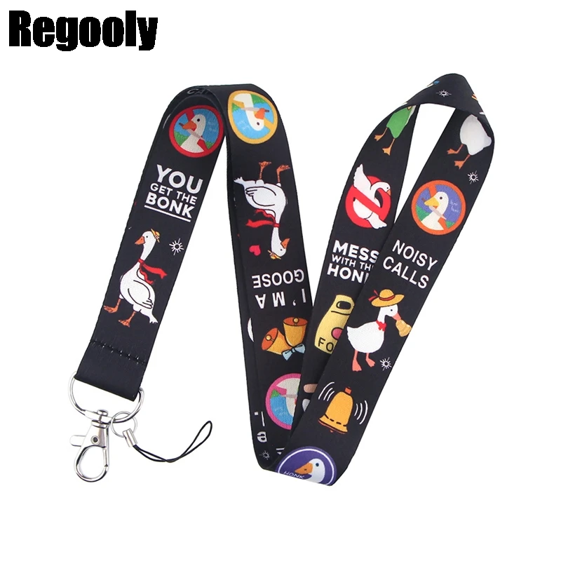 

Брелок-шнур для любителей аниме без названия с гусиными мультяшными иконами, ремешок на шею для USB, держатель для значков, подвеска «сделай с...