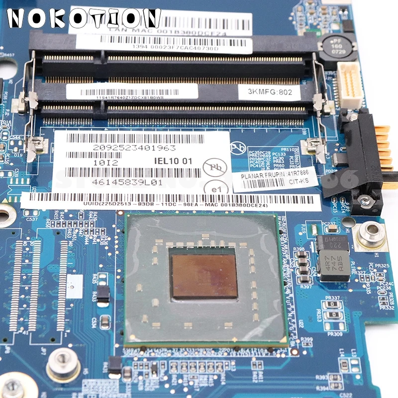 Материнская плата NOKOTION FRU 41R7886 43N7652 для ноутбука Lenovo 3000 N200 965GM DDR2 Бесплатный ЦП |