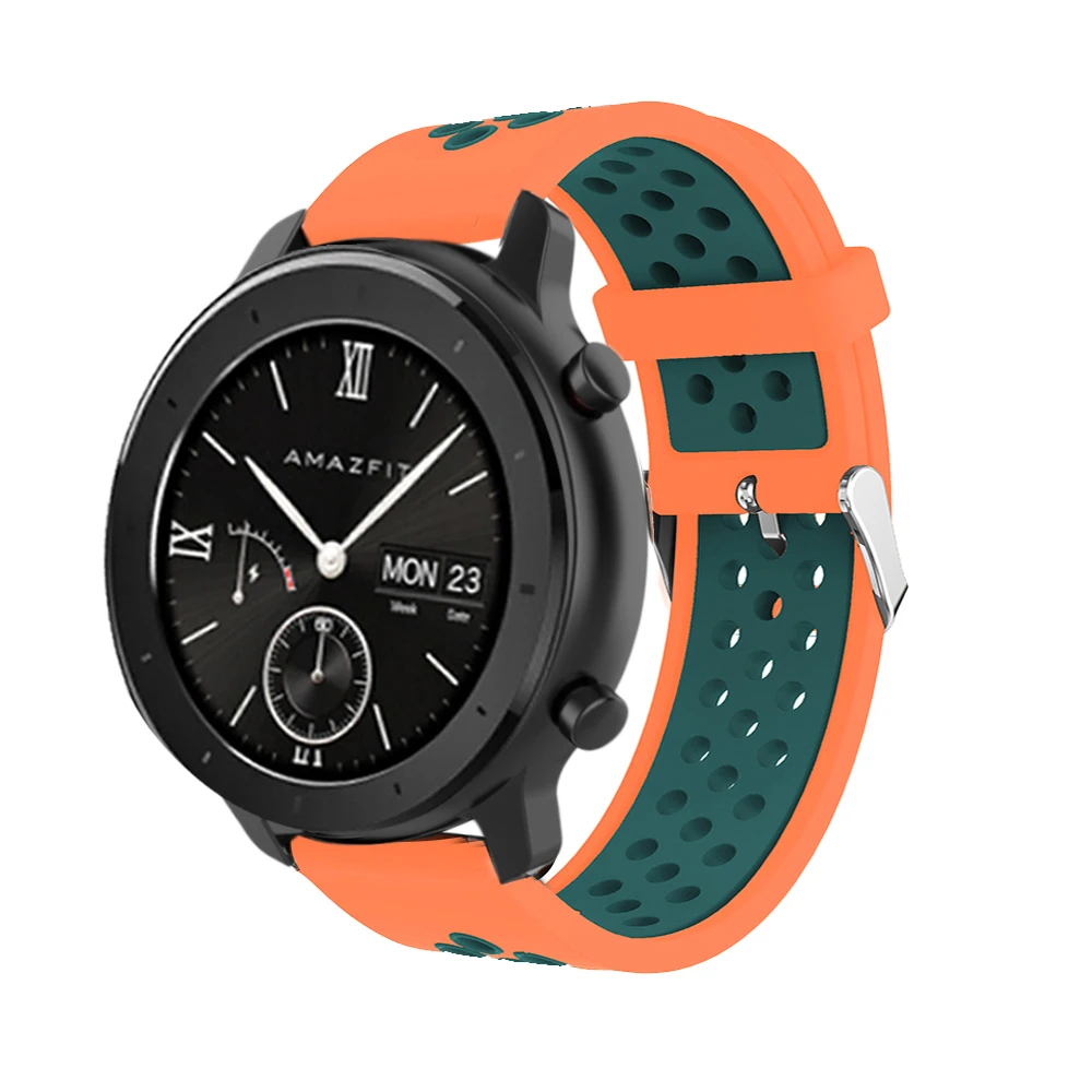 22 мм 20 силиконовый ремешок для часов Xiaomi Huami Amazfit GTR 47 42 GTS умный браслет Цветной