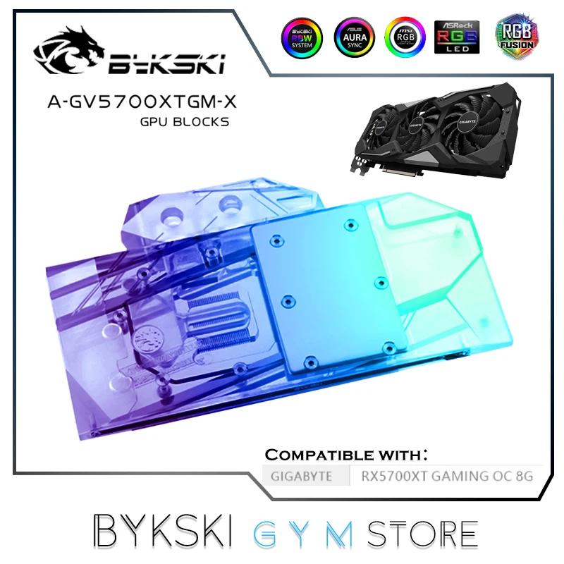 

Bykski полный охват блок GPU воды для VGA AMD Radeon Gigabyte GV5700XT Gaming OC 8G Графика карты Watercooler A-GV5700XTGM-X