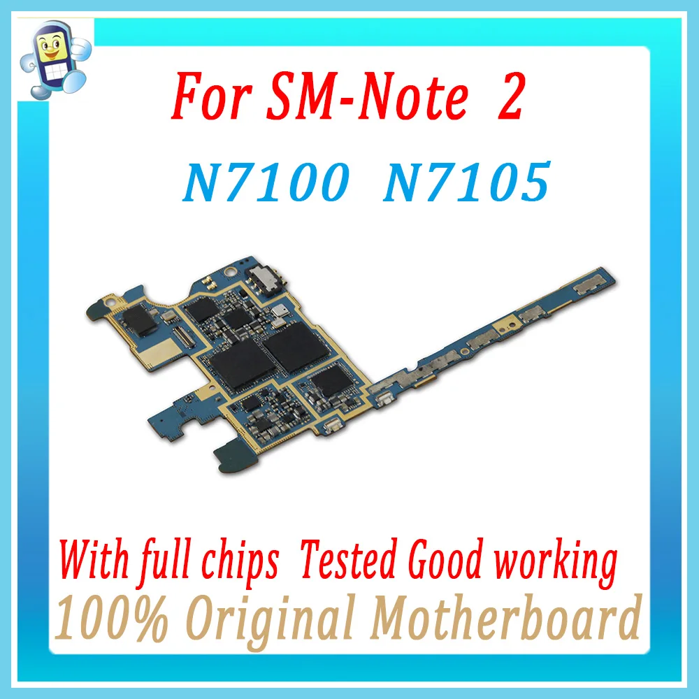 Оригинальная материнская плата для Samsung Note 2 N7100 N7105 материнская плата Android разблокированная логическая плата Протестировано и в рабочем состоянии пластина