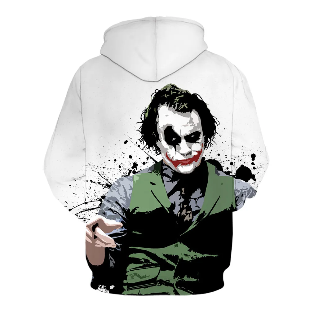 

Spring and Autumn Men's 3D Printing Horror Clown Hoodie Street Hip Hop Sports Jumper Punk Fashion Alternative Clothing 2021