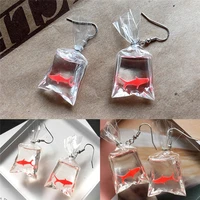 1pair new design koi fish jewelry earrings plastic elegant long drop women female fashion ear hoop gift