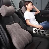 car pillow neck car seat lumbar support set car cushion memory foam waist support neck pillow suede material