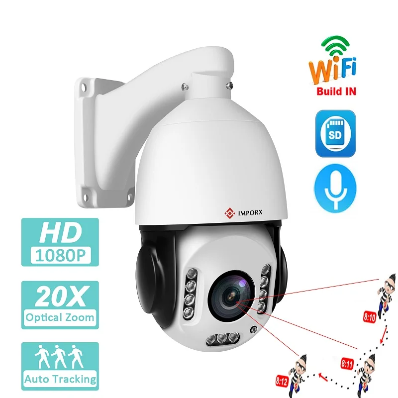 IMPORX HD 1080P 20X зум Распознавание гуманоида Автоматическое отслеживание PTZ камера