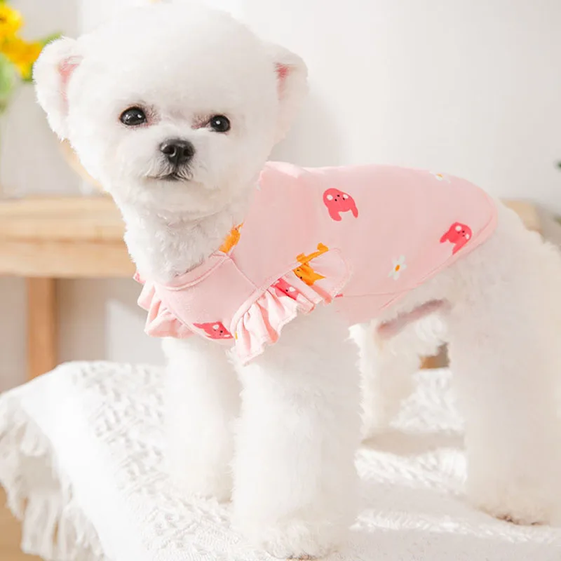 

Cute Bear Print Dog Clothes For Small Dogs Puppy Cotton T-shirt Pet Summer Clothing Bulldog Chihuahua Cats Vest Pug Ropa Perro