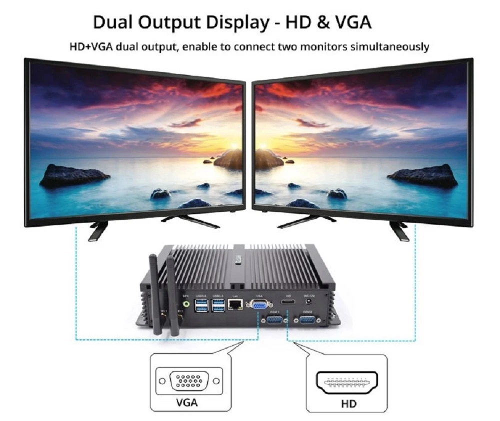 Intel Core i7 4500U i5 8250U промышленный настольный компьютер 5250U Win10 Linux i3 Minipc Intel NUC 4K HD RS232 RS485 персональный портативный ПК