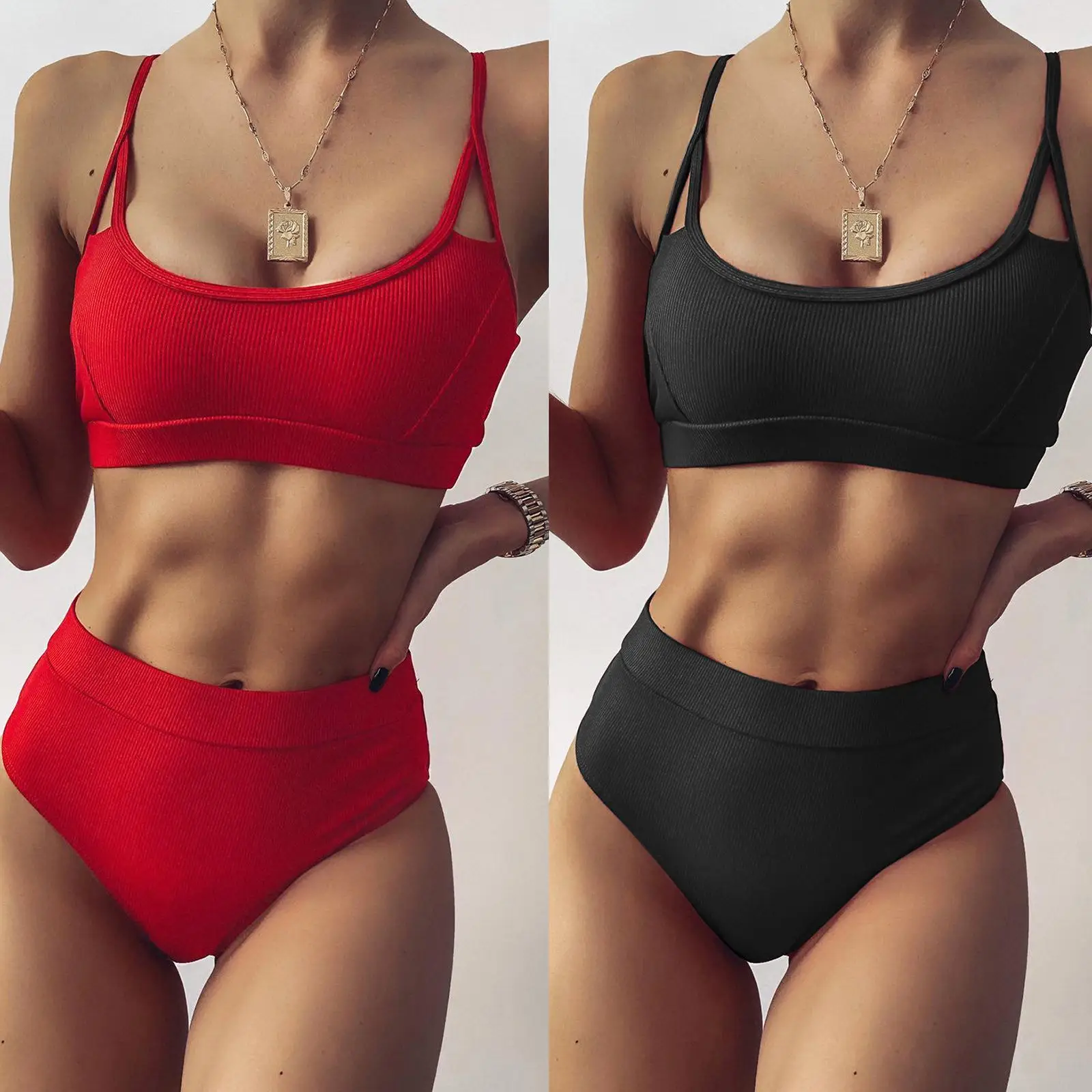 

High Waist Bikini 2021 Bikini Women Push Up Swimsuit Women Swimwear Summer Swim Beachwear Breathable For Outdoor Swimming