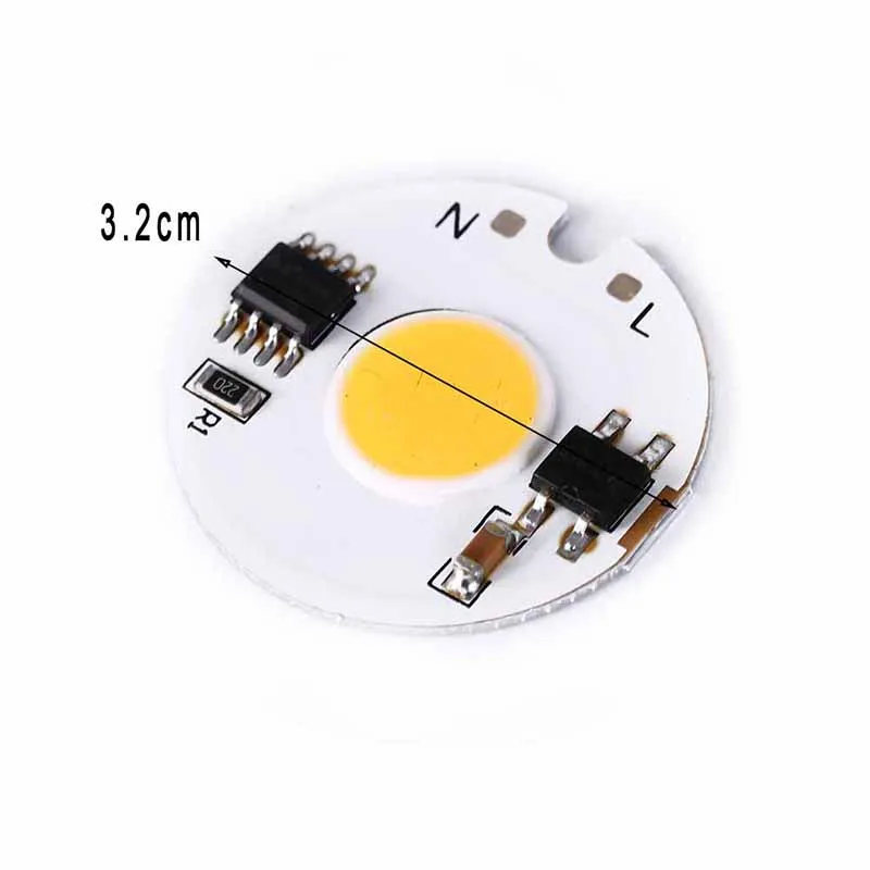

COB 3W 220V LED Lamp Chip LED Bulb Lamp Input Smart IC Driver Fit For DIY White/ Warm White LED Spotlight Floodlight